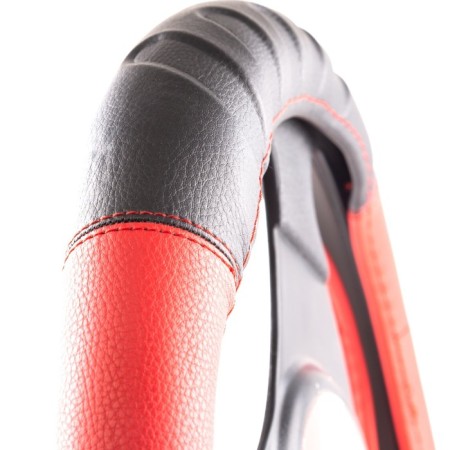 Autoprofi steering wheel, eco-leather steering, 9 cm girth, black/red, size m, 37-39 cm-2
