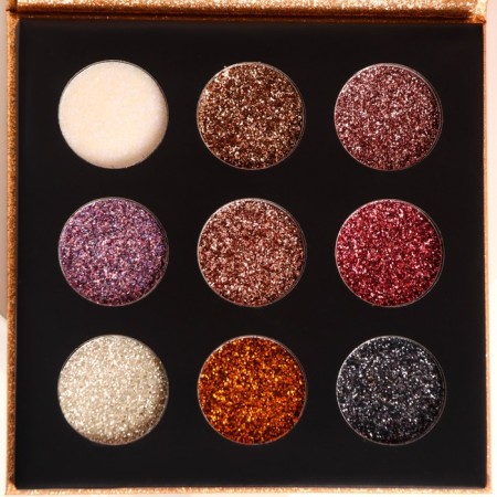 Schine Gold, Ruby Rose cream glitter palette, 9 shades-2