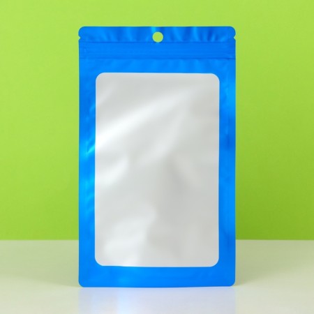 SIP-LOK package with a window, with Euroslot, blue, 12 x 18 cm-2