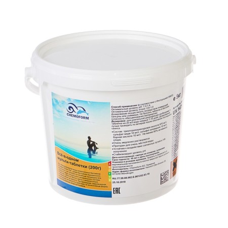 ChemoForm disinfectant "all in one", for water pool, multi-tablets, 200 g, 5 kg