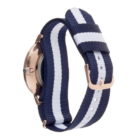 Women's watch quartz women "Geneva", white dial, strap textile-3