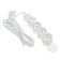 Duwi extension cord, 3 outlets, 3 m, 10 a, 2200 W, PVS 3x0.75 mm2, with salary, with a switch, white