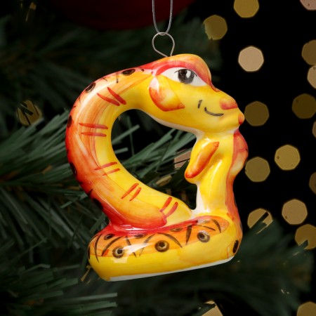 Christmas tree toy "Snakers Red", 7 cm, porcelain-1