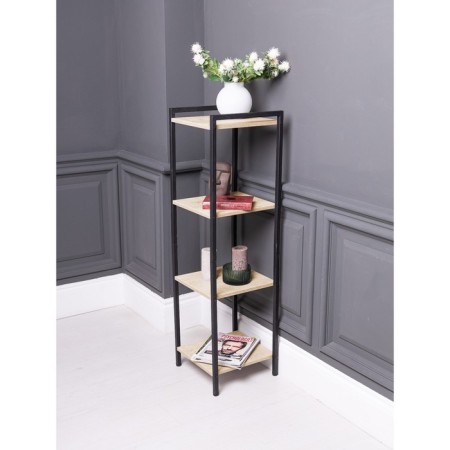 Metal rack "Energy Loft", 120 x 35 x 35 cm, black, oak Santana