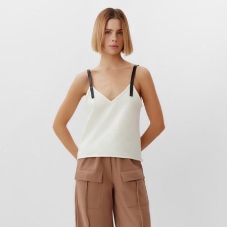 Top female on the straps Minaku: Casual Collection Color White, Rr. 44-3