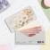 Money envelope "Happy Wedding Day!" Golden flowers on white, 16.5 x 8.5 cm
