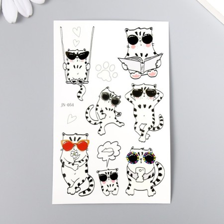 Tattoo on the body color "cat - steep" glowing in the dark 12x7.5 cm