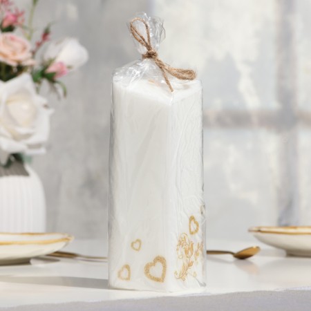 Wedding candle "Heart", 6.8x15 cm, white, home-2
