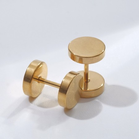Piercing in the ear (plag) "Tunnel", d = 8 mm, pair, color gold-1