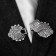 Cardigan clamp "Romb", white color in silver