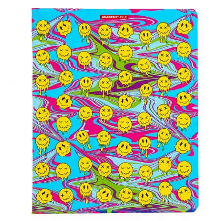 Notebook of 48 sheets in the cell "liquid smiles", cover coated cardboard, softtouch, congruh, mix-2