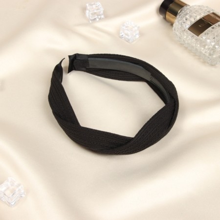 Hair rim "jeannet" braid weaving, 3 cm, black