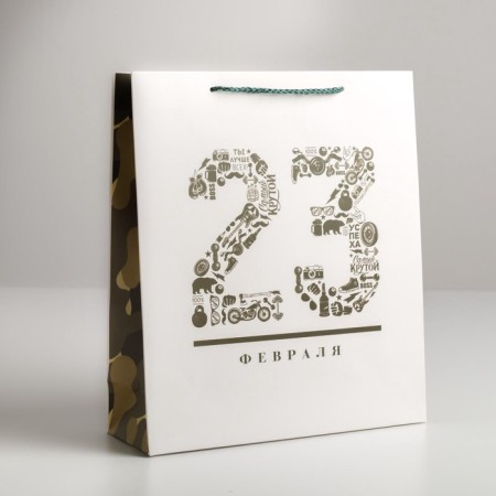 Package Gift Laminated Vertical, Packaging, "February 23", M 26 x 30 x 9 cm-1