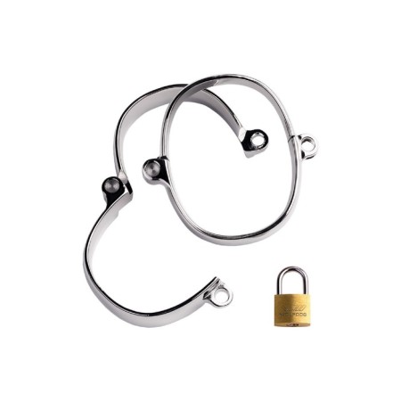 Toyfa Metal handcuffs, silver color, 5 x 7 cm-1