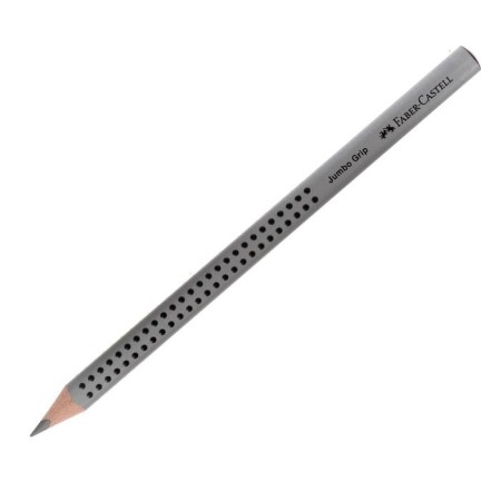 Black-granographic pencil Faber-Castell Jumbo Grip in a three-sided body with massage checkers, gray-2