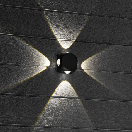 Lamp wall cover Duwi Nuovo 85x85x53mm 4W plastic 4200K IP 54 Black 4 rays-10