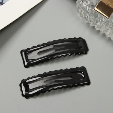 Invisible hair "Enico" (set 2 pcs) classic straight, 6.5 cm, black-1