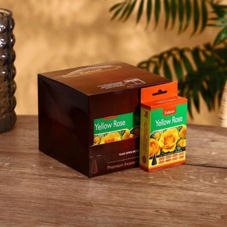 Incense "tulasi" 15 aromacons yellow rose-1