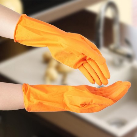 Gloves of household rubber shares, size L, 40 g, color mix-3