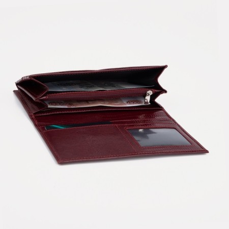 Women's wallet on a magnet, burgundy color-3