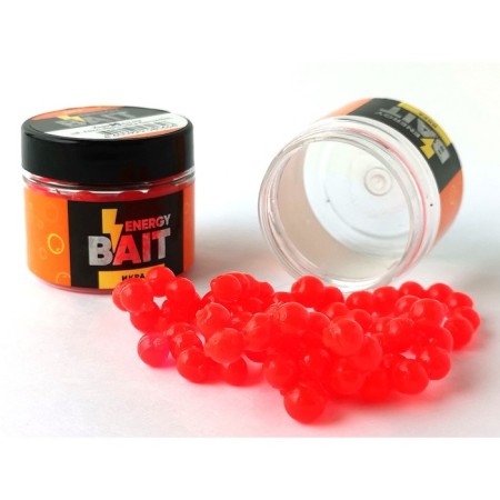 Artificial nozzle Energy Bait "caviar", flavored, m, 7 mm, 63 pcs, bright red color 914