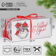 Silver Capcake box, 23 x 16 x 10 cm, new year