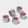 Talisman "Flower", white-pink color in black silver