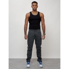 Cargo jeans men, size 54, dark gray color