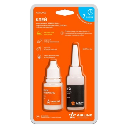 The glue is instantaneous Airline Speedy Fix, with a filler powder, 2x10 ml