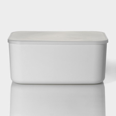 Storage container with lid LADOM "Elistic", 36.5 × 26 × 16 cm, white color-5