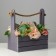 Kashpo wooden 25.5 × 15 × 30 cm "Provence", handle rope, gray graphite