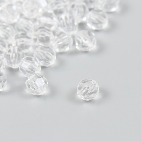 Beads for creativity plastic "Balls with different faces - crystal" D = 0.8 cm set 20 grams