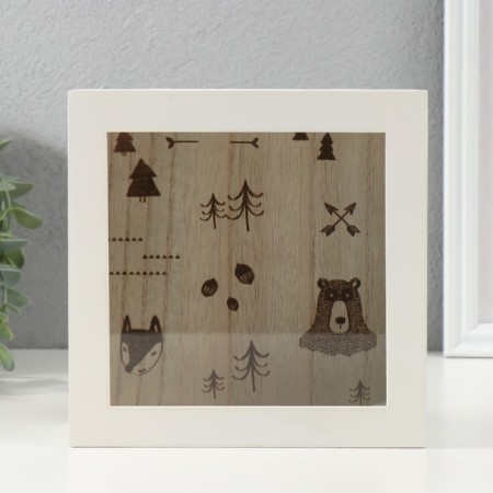 Piggy bank tree "Forest animals" 6.5x16x16 cm