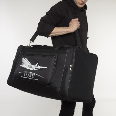 Road bag on lightning, 3 external pockets, a long belt, black color-5