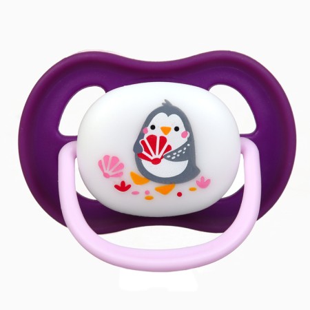 Set: Nipple - Darm with the holder "Penguin", Anatomical +6 months, Purple color-2