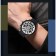 Men's watch, D-4.6 cm, with chronograph, 3 atm, luminous, black