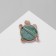 Brooch "Turtle" malachite, white-green color in pink gold