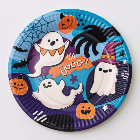 Disposable paper plate "Ghost", 18 cm-1