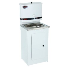 Tundra washbasin, without euns, stainless sink, 17 l, white