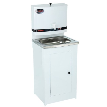 Tundra washbasin, without euns, stainless sink, 17 l, white