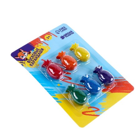 Wax pencils "Pineapple", set of 6 colors-4