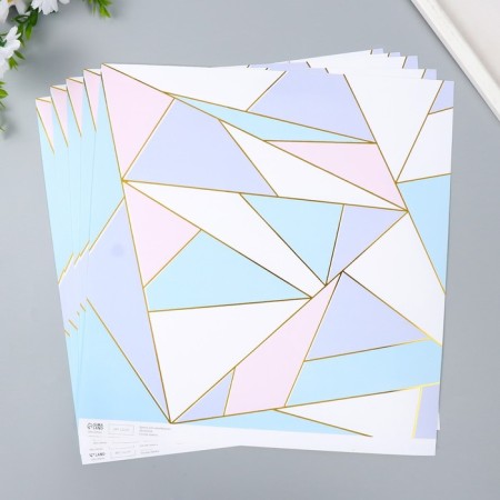 Scrapbooking paper gold "Triangles" density 180 g 30.5x32 cm-1
