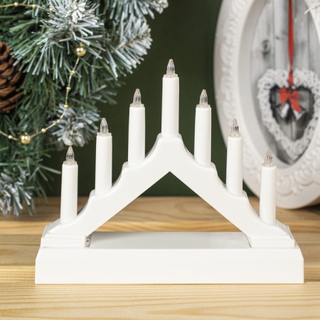 LED figure "White Christmas Hill", plastic, AAX2 batteries (not complete), glow warm white-1