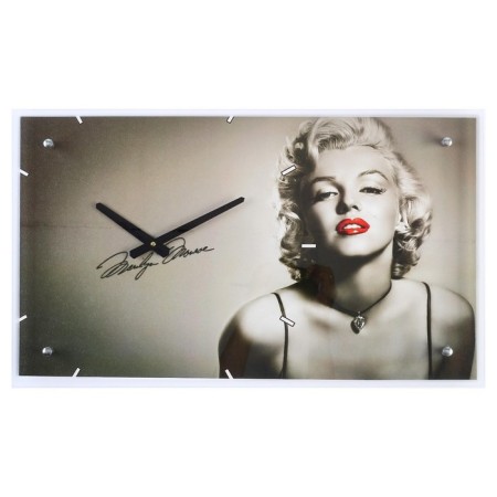 Carty clock is wall-mounted, interior "Marilyn Monroe", silent, 35 x 60 cm