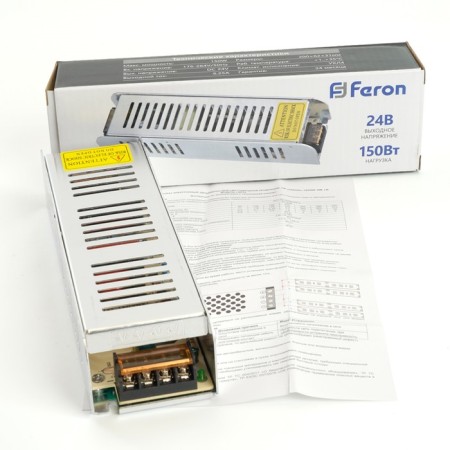 Electronic transformer for 24 W LED tape, Feron, LB019, 6.25A, 150 W-7