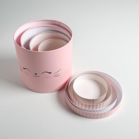 A set of boxes of thin cardboard 4 in 1, gift packaging, "muzzle", 12 x 12 - 20 x 20 cm-10