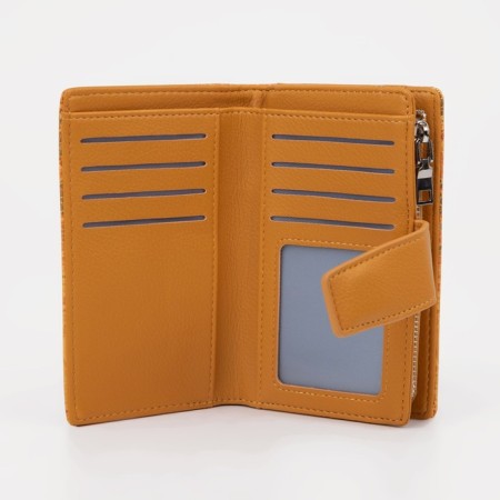 Women's wallet on magnet, yellow color-2