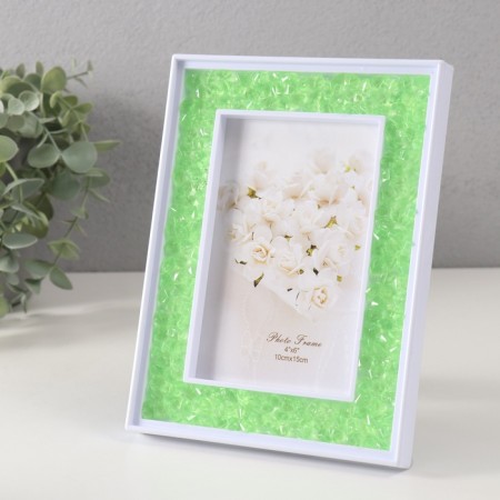 Photo frame plastic 10x15 cm "Green pebbles" 2x14.7x19.7 cm-1