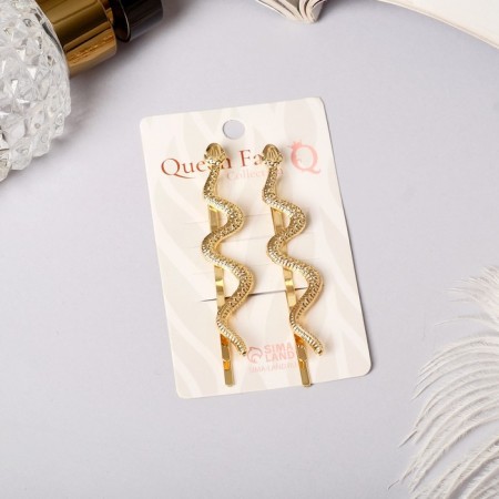 Invisibility for hair "Liberty" (set 2 pcs) snakes, 6.5 cm, gold-2