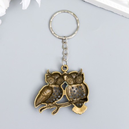 Browler Metal "Two owls on the branch" openwork 3.7x4.5 cm-2